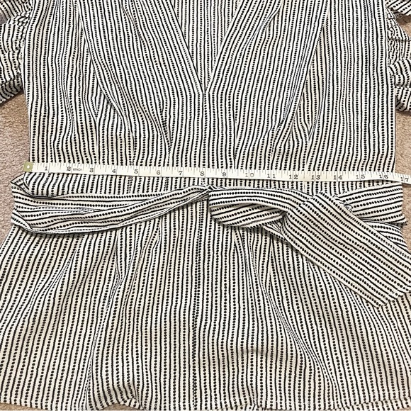 Max Studio Striped Tie-Front Blouse in Black and White Size Small - Picture 9 of 10